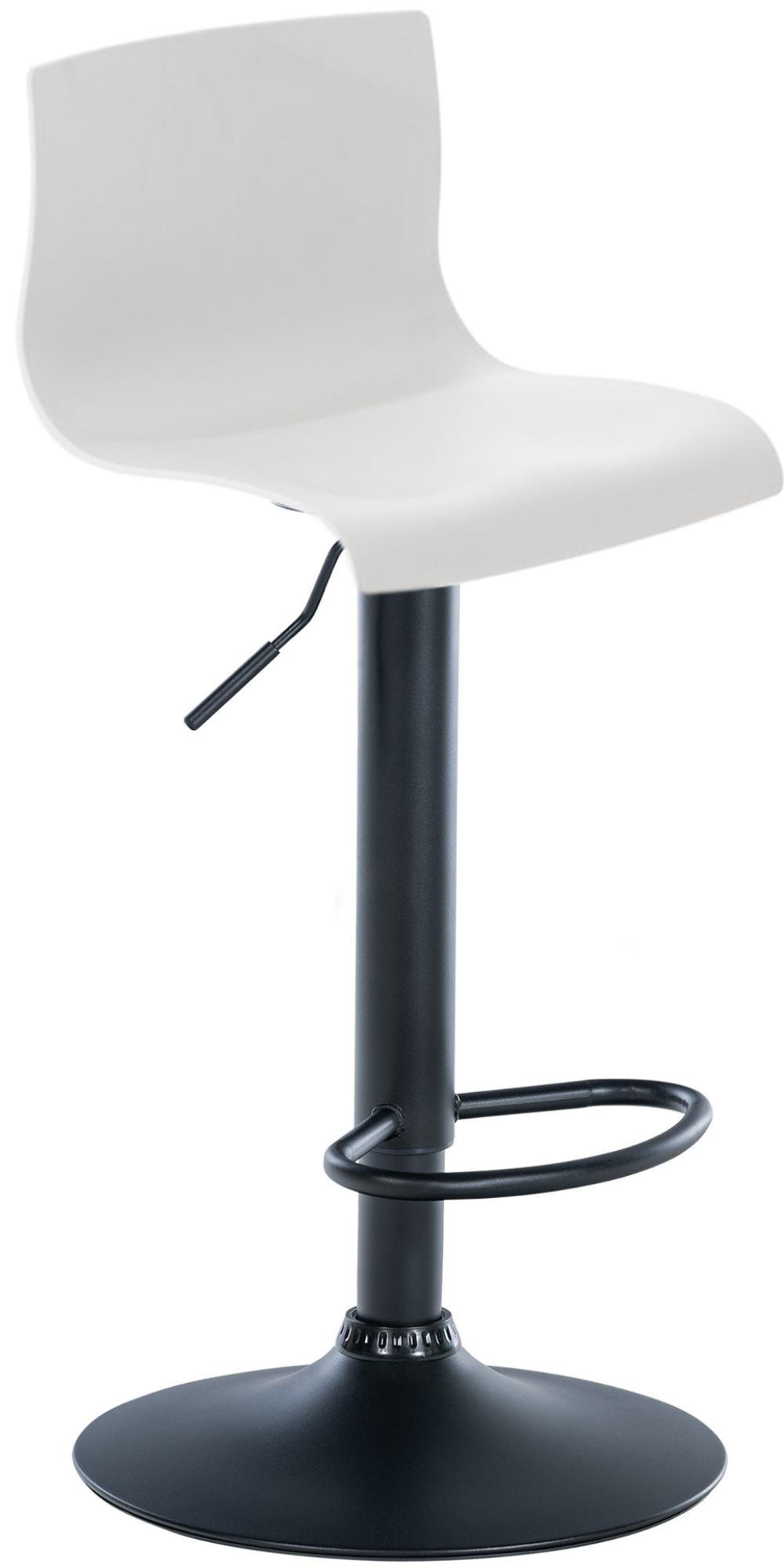 BARHOCKER Kunststoff weiß - Schwarz/Weiß, Kunststoff/Metall (39/84/36cm) - CLP