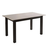 ESSTISCH ARTON 140-195 cm für 6-8 Personen - Beige/Schwarz, Holzwerkstoff/Metall (140/80/77cm) - Lookway