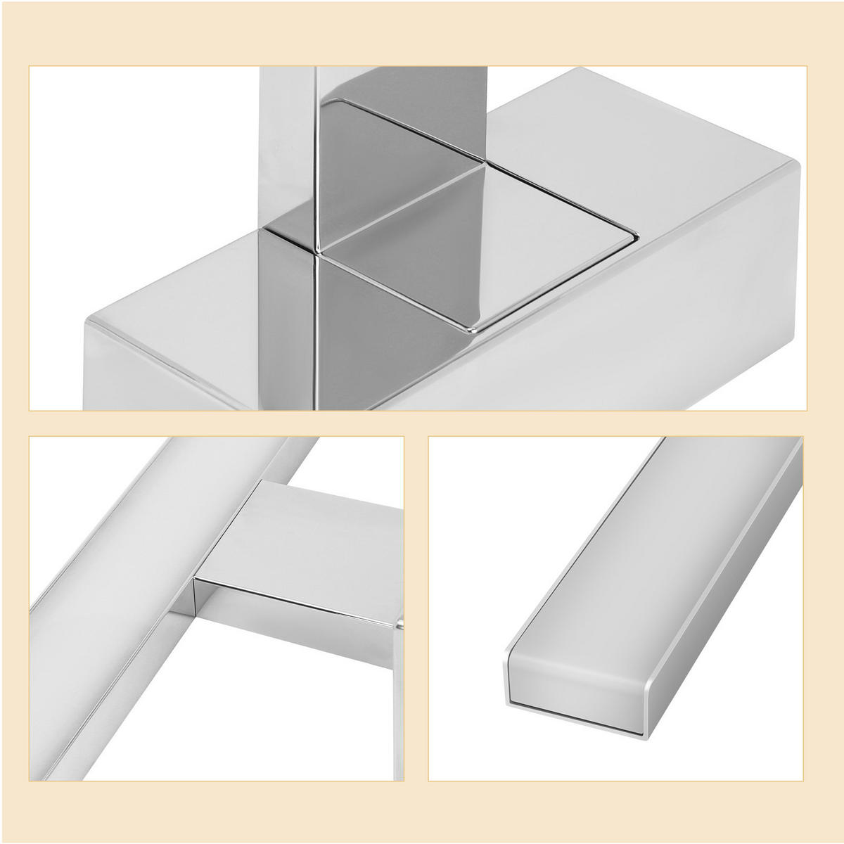 SPIEGELLEUCHTE Qylzork 12.8/12/60 cm - Chromfarben, Kunststoff (60/12.8/12cm) - ZMH