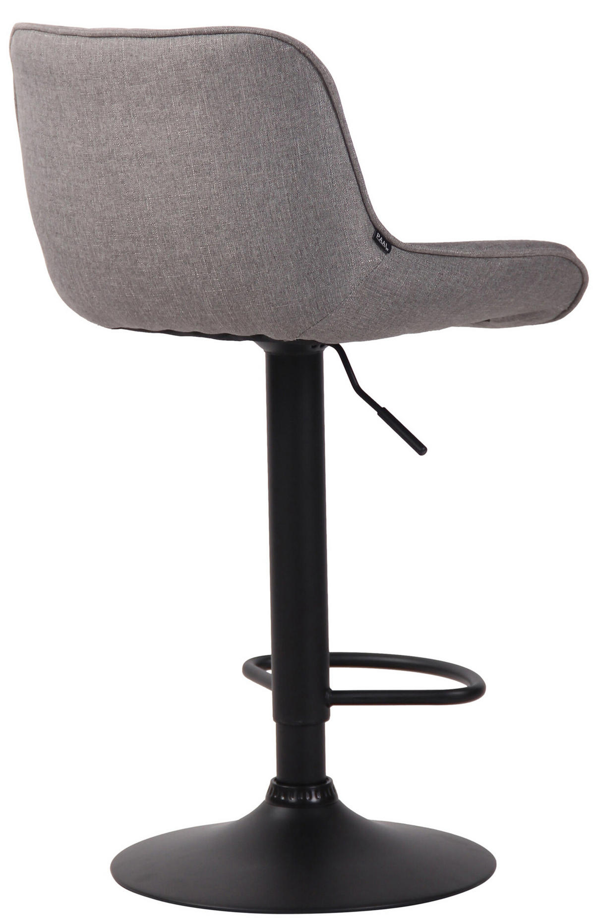 BARHOCKER Lento Gestell schwarz Stoff Grau - Schwarz/Grau, Textil/Metall (50/108/50cm) - TPFLiving