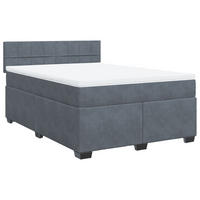 BOXSPRINGBETT Mit Matratze Dunkelgrau 160/200 Cm Samt - Grau, Textil (160/200cm) - vidaXL