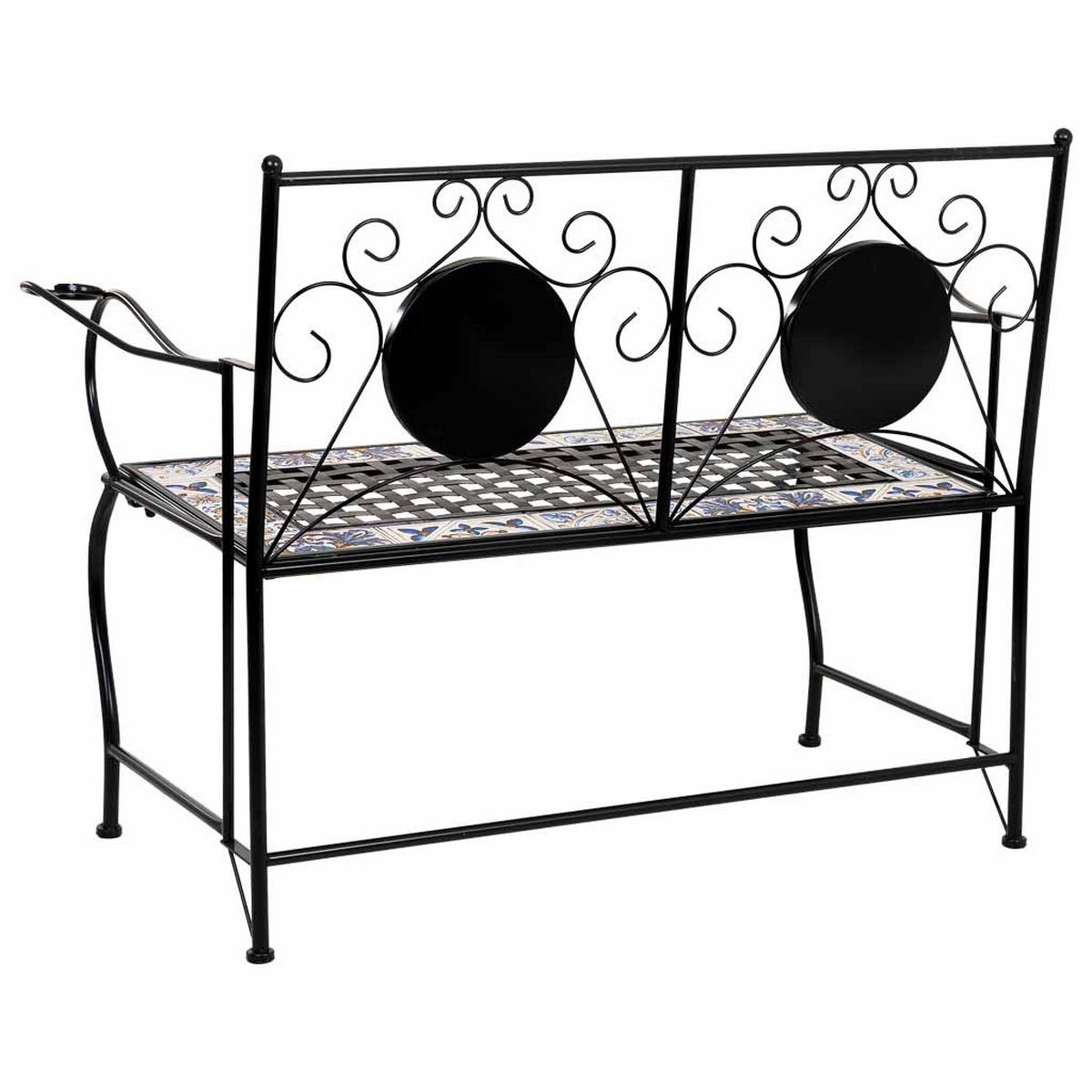 BANK, schwarz, 110x50x88cm - Schwarz, Metall (110/88/50cm) - Wanderlust