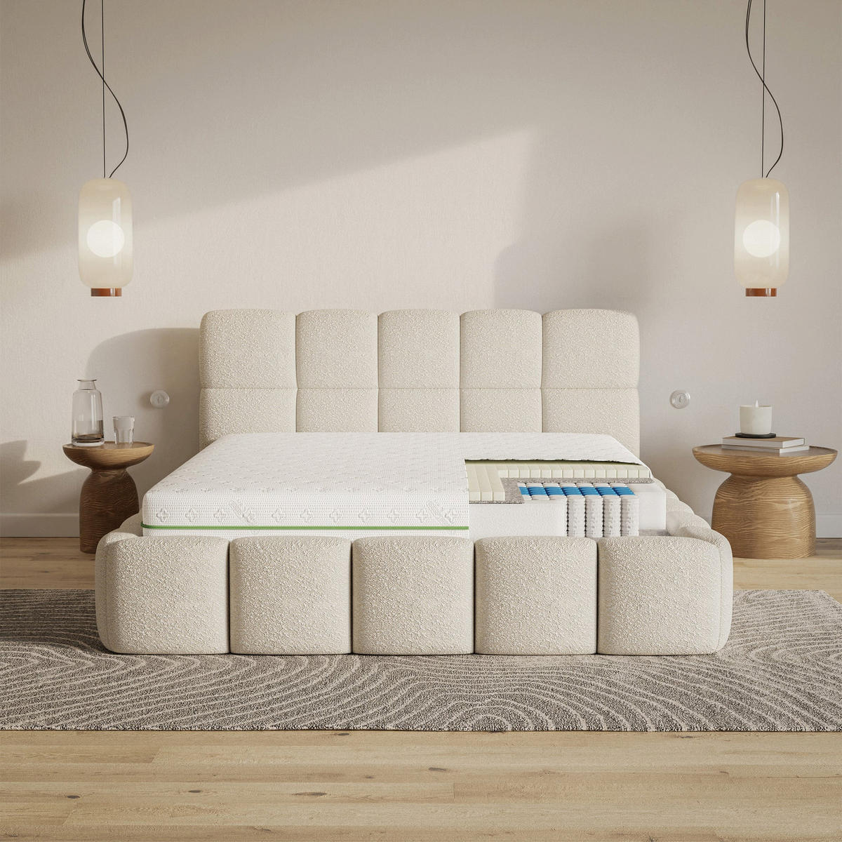 MATRATZE Sompol 180x200 cm - Weiß, Kunststoff (180/200cm) - Selsey