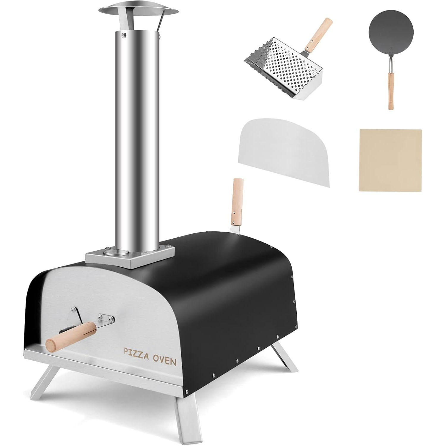 Costway Pizzaofen Mehrfarbig 81x85x42 cm