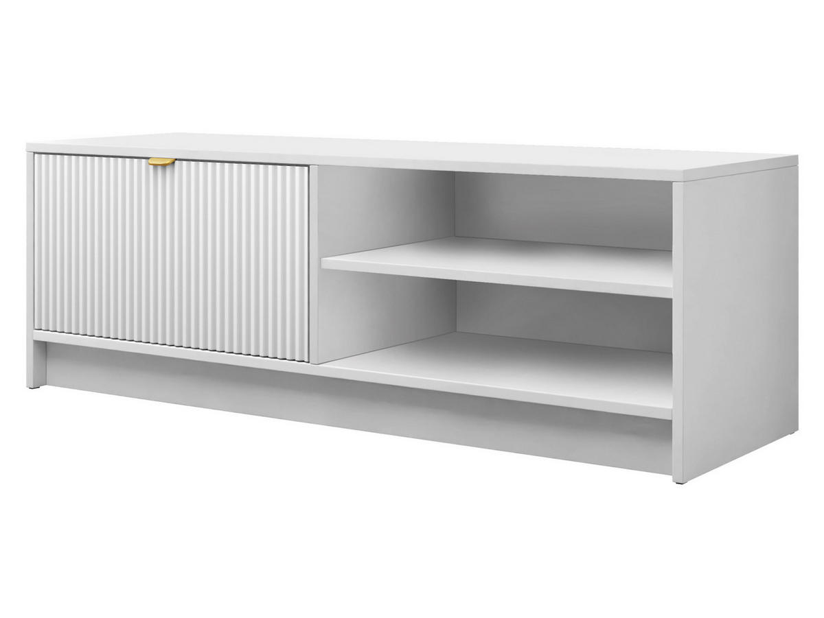 TV-ELEMENT Tireno - Goldfarben/Weiß, Holzwerkstoff/Metall (120/40/40cm) - MIRJAN24