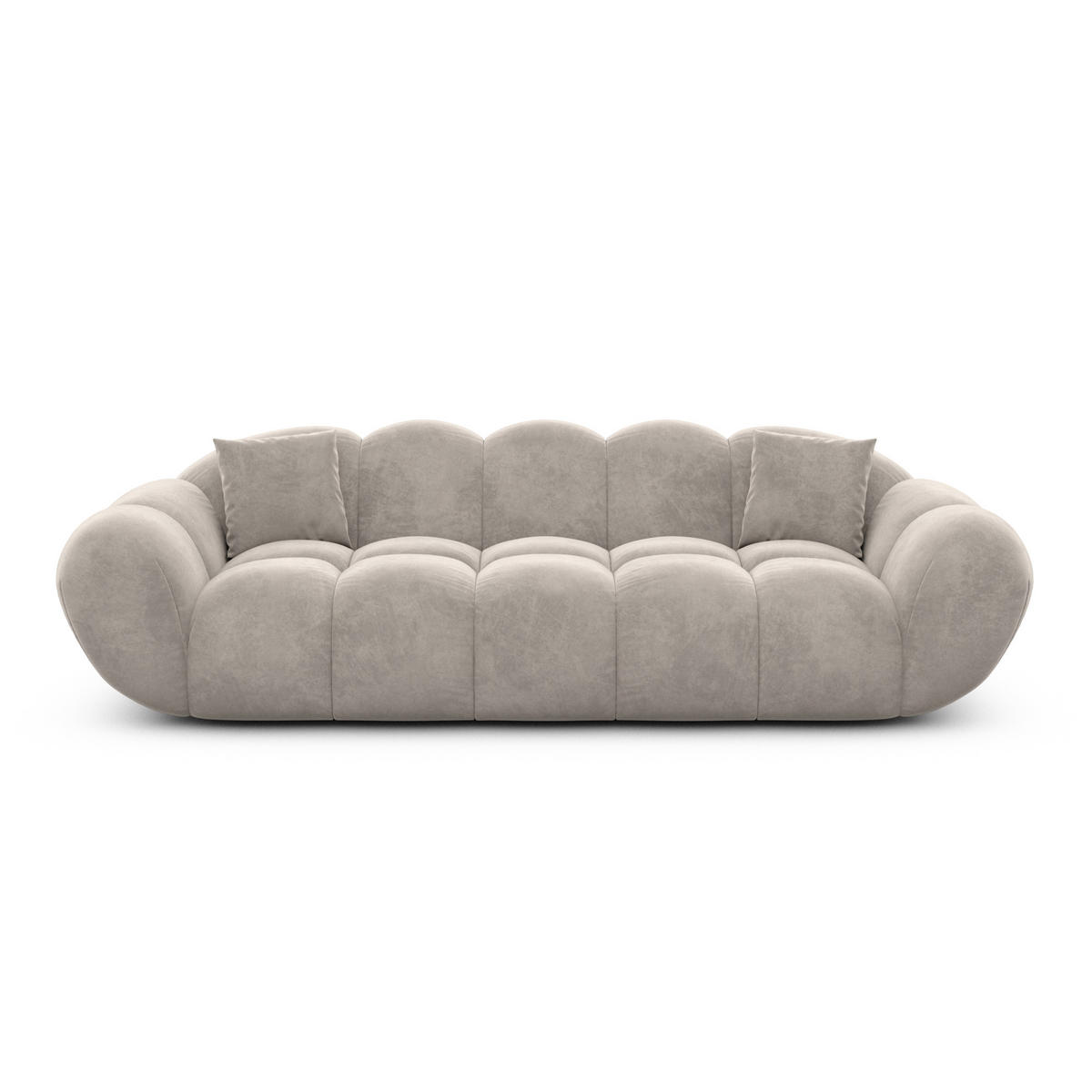 3-SITZER-SOFA Liva Sand Samtstoff - Sandfarben, Textil (233/70/93cm) - VAROYAL