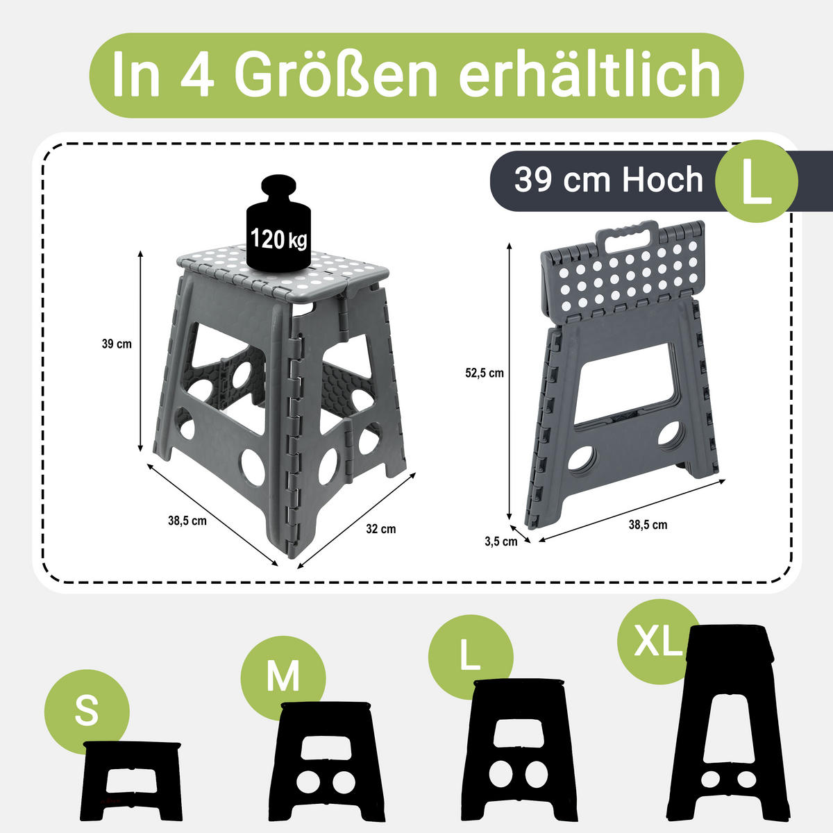 KLAPPHOCKER, 100% Kunststoff - Anthrazit, Kunststoff (29/39/22cm) - Zollner