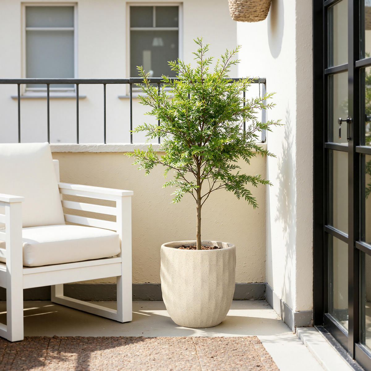 BLUMENTOPF apricotfarben, Ø 32 × H 34 cm - Weiß, Keramik (34cm)