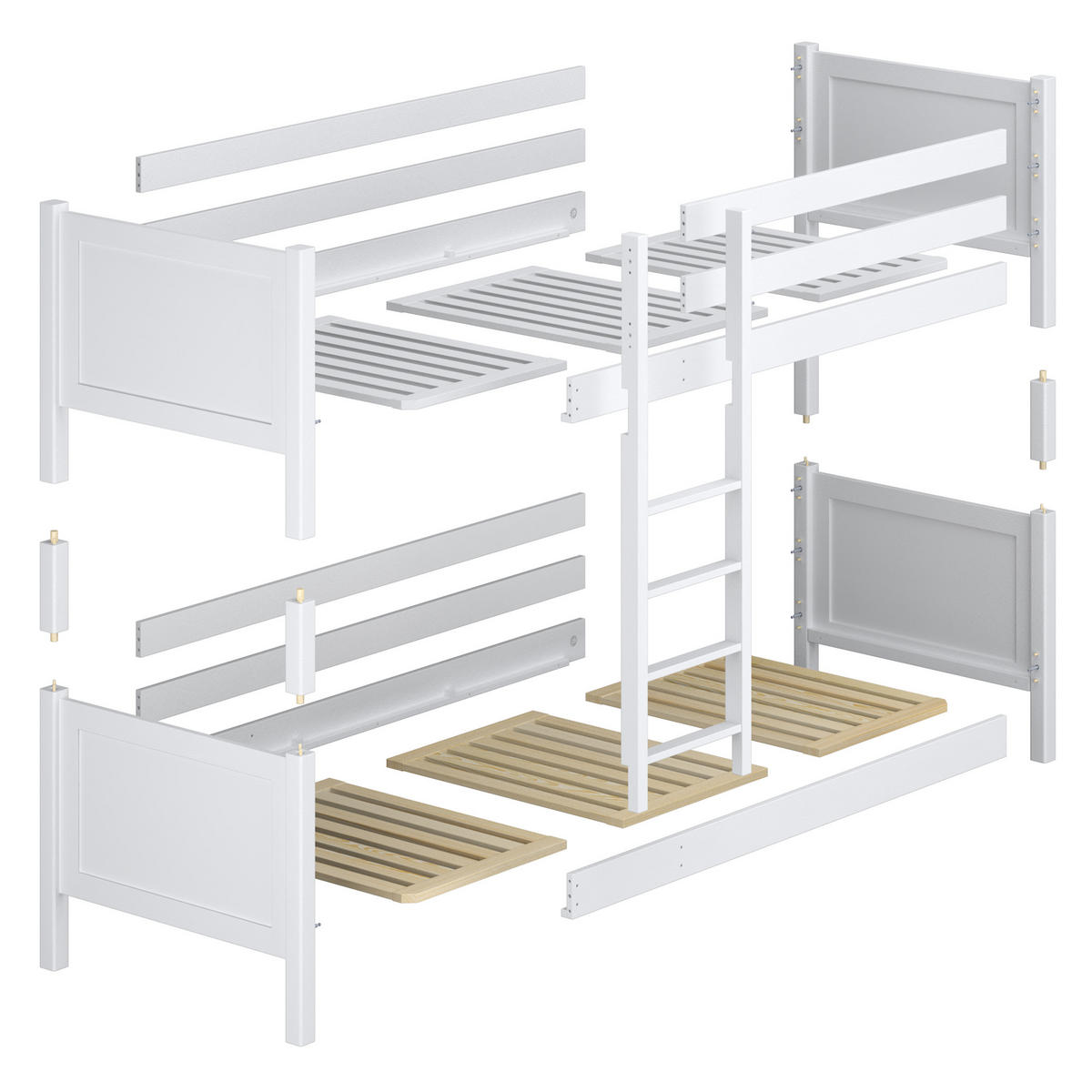 ETAGENBETT N02 Sonoma Eiche 90/200 - Sonoma Eiche, Naturmaterialien/Holz (90/200cm) - N-Wood