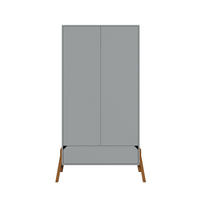KINDERKLEIDERSCHRANK Lotta, 2-türig - Grau, Holzwerkstoff (117/199/50cm) - RAUMHIRSCH FURNITURE