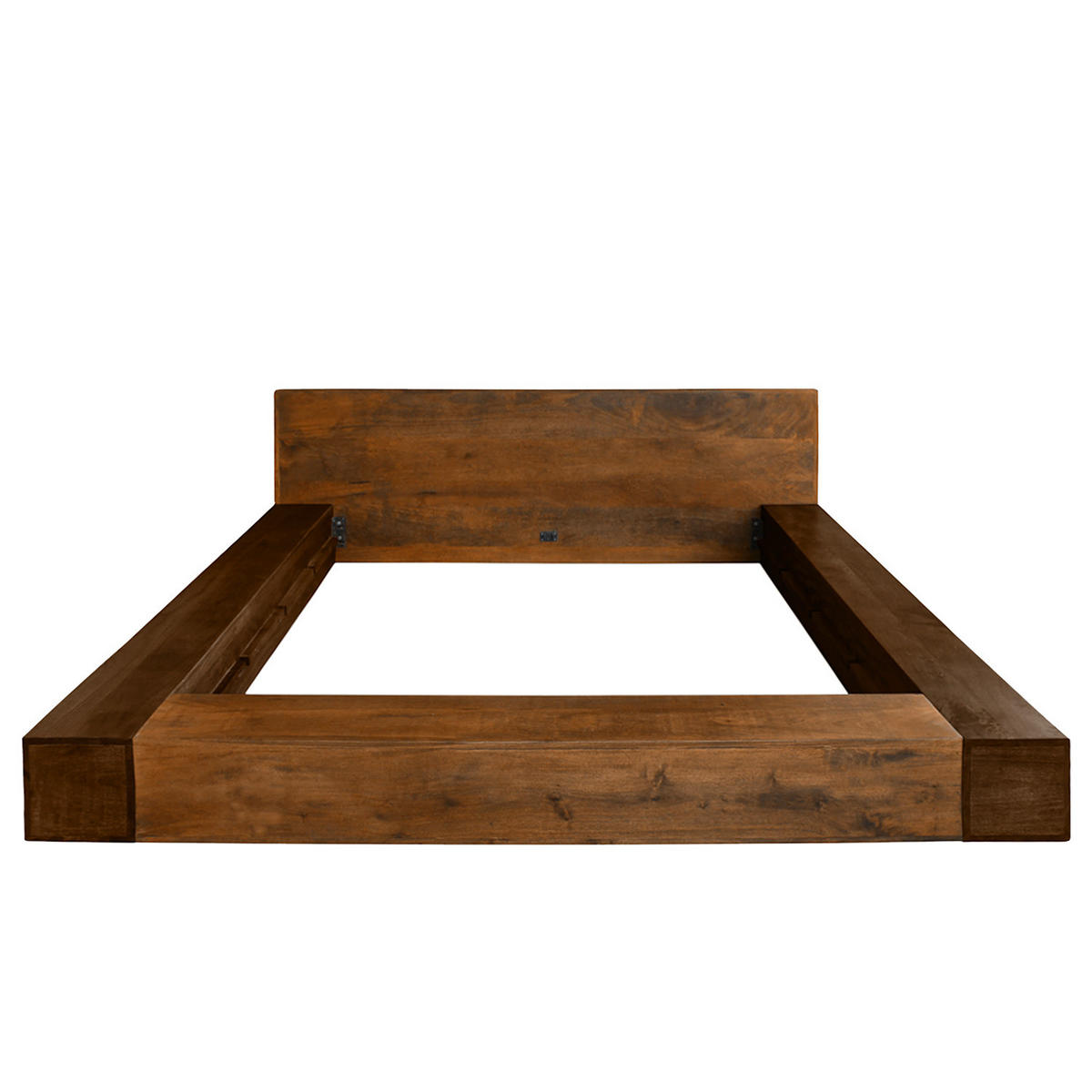 MASSIVHOLZBETT - Mango massiv - 230 x 71 x 235 cm - Naturfarben, Holz (180/200cm) - home24