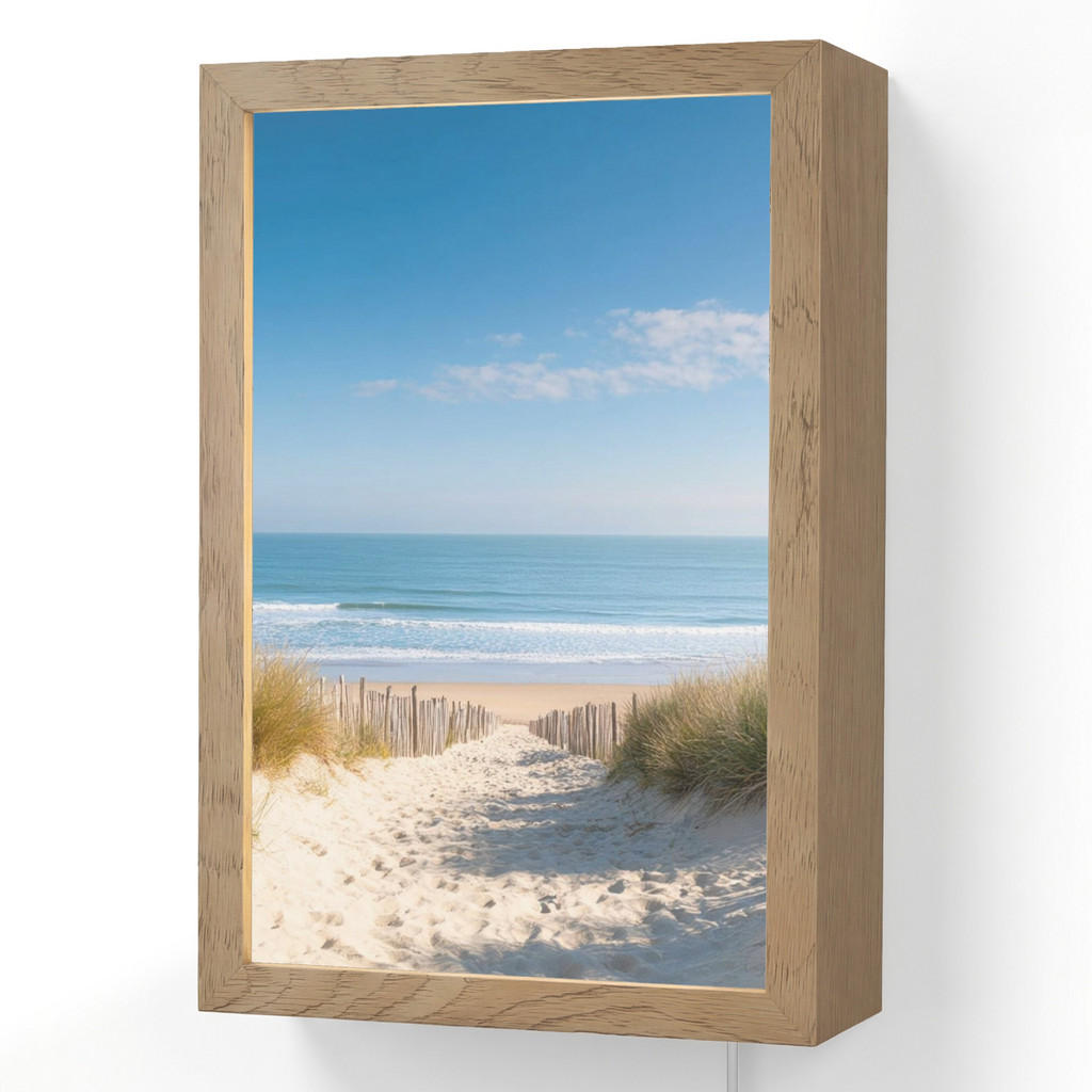 OnlyWow NÁSTĚNNÁ LAMPA Pláž - moře - duny - písek - léto 20x30 cm