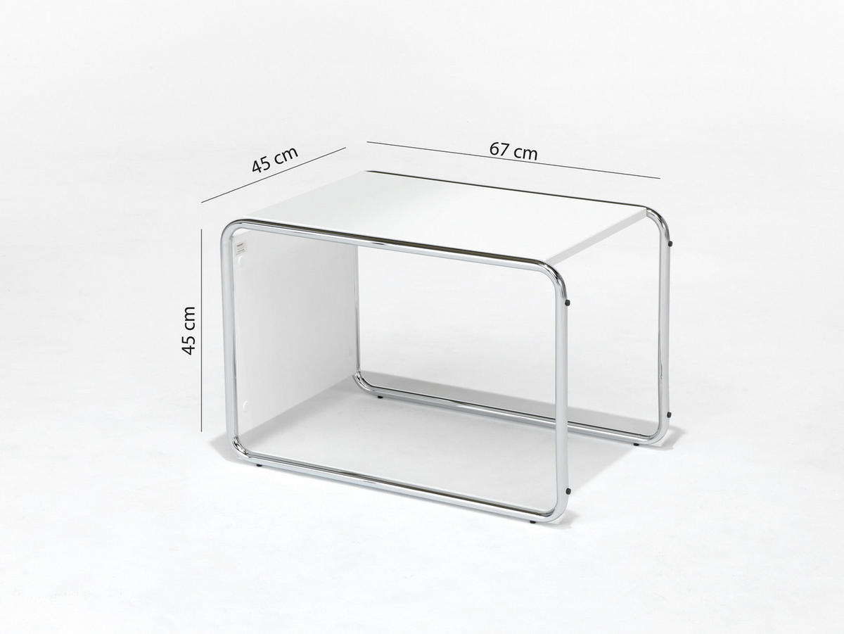 COUCHTISCH weiß, wendbar Höhe 67cm - Weiß, Holzwerkstoff/Metall (45/45/67cm) - Mauser Sitzkultur