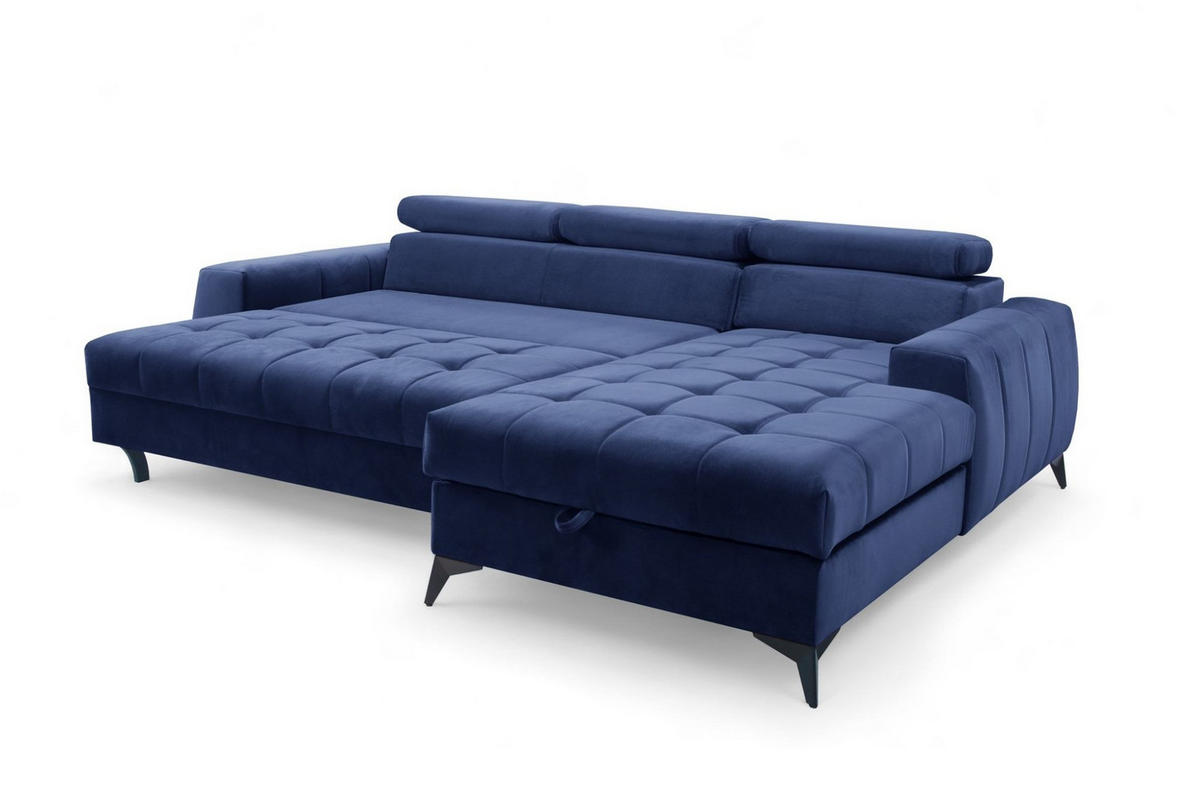 ECKSOFA Agnesa Xs In Salvador - Dunkelblau, Holzwerkstoff/Textil (260/200cm) - Fun Möbel