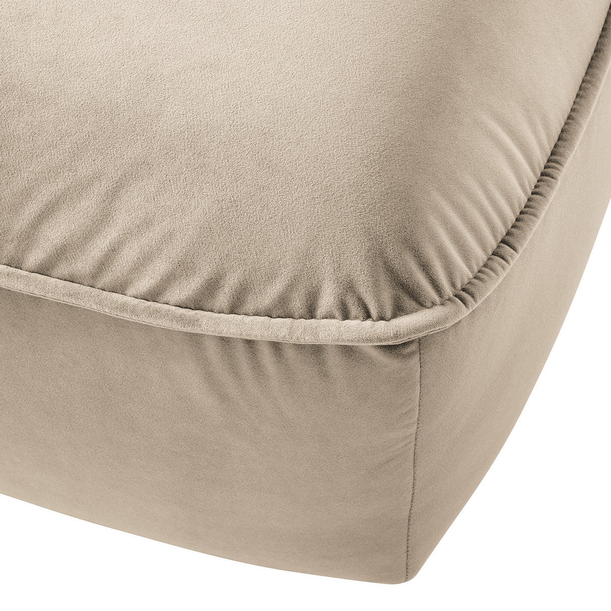 POLSTERHOCKER - Beige/Schwarz, Holz/Kunststoff (103/42/90cm) - home24