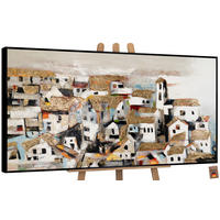 GEMÄLDE Häuschen im Sonnenlicht Schattenfugenrahmen Schwarz 120x60 cm - Schwarz, Holz (120/60cm) - YS-art gallery