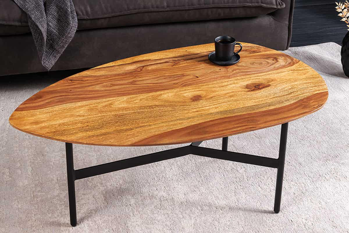 COUCHTISCH BEAUTY BY NATURE Sheesham quadratisch Natur 86cm - Braun, Holz/Metall (50/86/37cm) - riess-ambiente