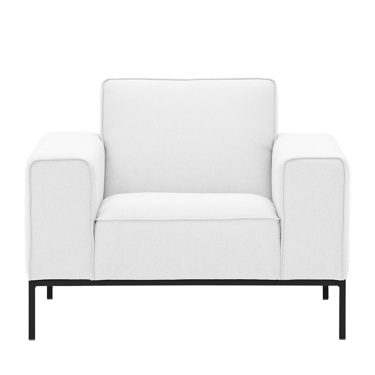 SESSEL - Webstoff - Schwarz/Weiß, Textil (102/77/93cm) - home24