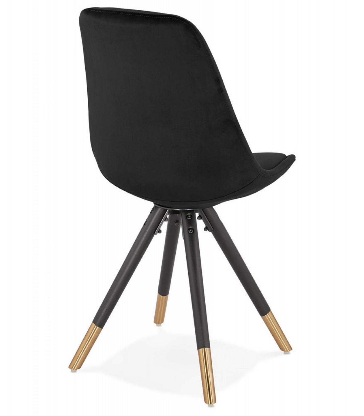 STUHL Stoffbezug Holzgestell mit Goldakzenten, Schwarz 48x56x83 cm - Schwarz, Holz/Buchenholz (48/83/56cm) - KADIMA DESIGN