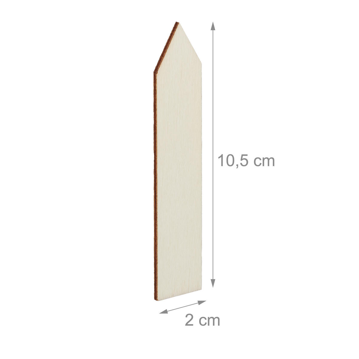 60XPFLANZENSTECKER - Hellbraun, Holz (2/10.5/0.2cm) - Relaxdays
