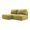 ECKSOFA mit Schlaffunktion links Chenille Stoff Grün - Limette/Schwarz, Kunststoff/Textil (149/210cm) - Makamii