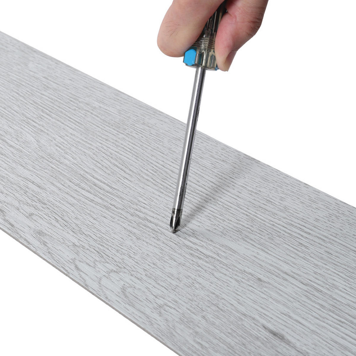 VINYLBODEN 5m²/36-TLG. selbstklebend PVC - Hellgrau, Kunststoff (0.2/91.5/15.2cm) - Livingandhome