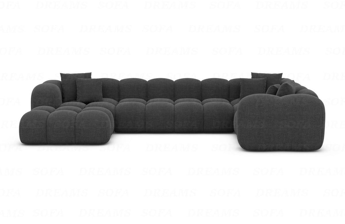 WOHNLANDSCHAFT Cloud Anthrazit Strukturstoff - Anthrazit, Kunststoff (314/72/184cm)