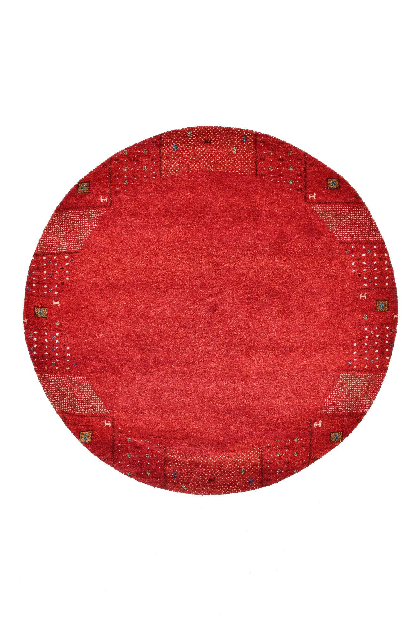 HANDKNÜPFTEPPICH Denver 190x190 cm - Rot, Textil (190/190cm) - THEKO