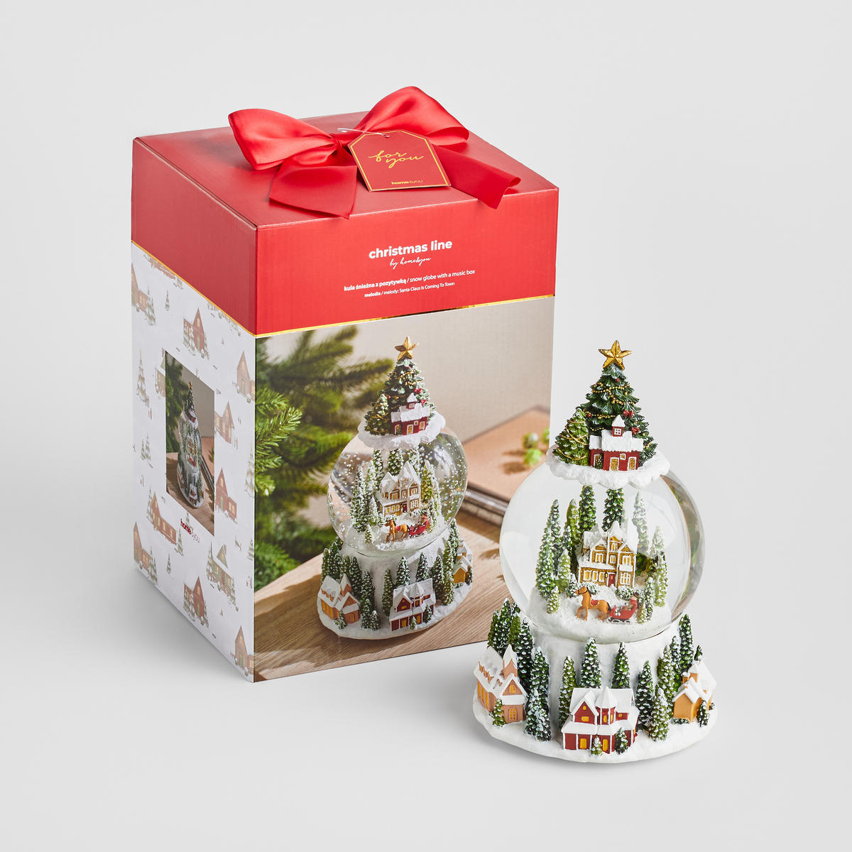 SCHNEEBALL Mit Spieluhr Jollyville - Grün, Glas (14/23.5/14.5cm) - home&you