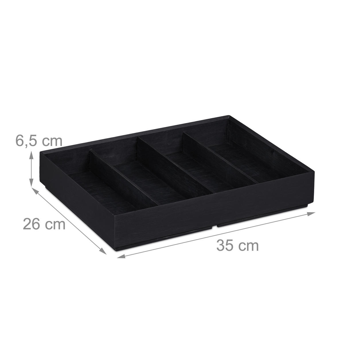 SCHREIBTISCHORGANIZER - Anthrazit, Holz (26/35/6.5cm) - Relaxdays