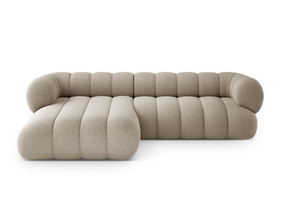 ECKSOFA Koge aus Chenille-Stoff dunkelbeige 5 Sitzplätze - Mokka, Textil (165/270cm) - Cosmopolitan Design