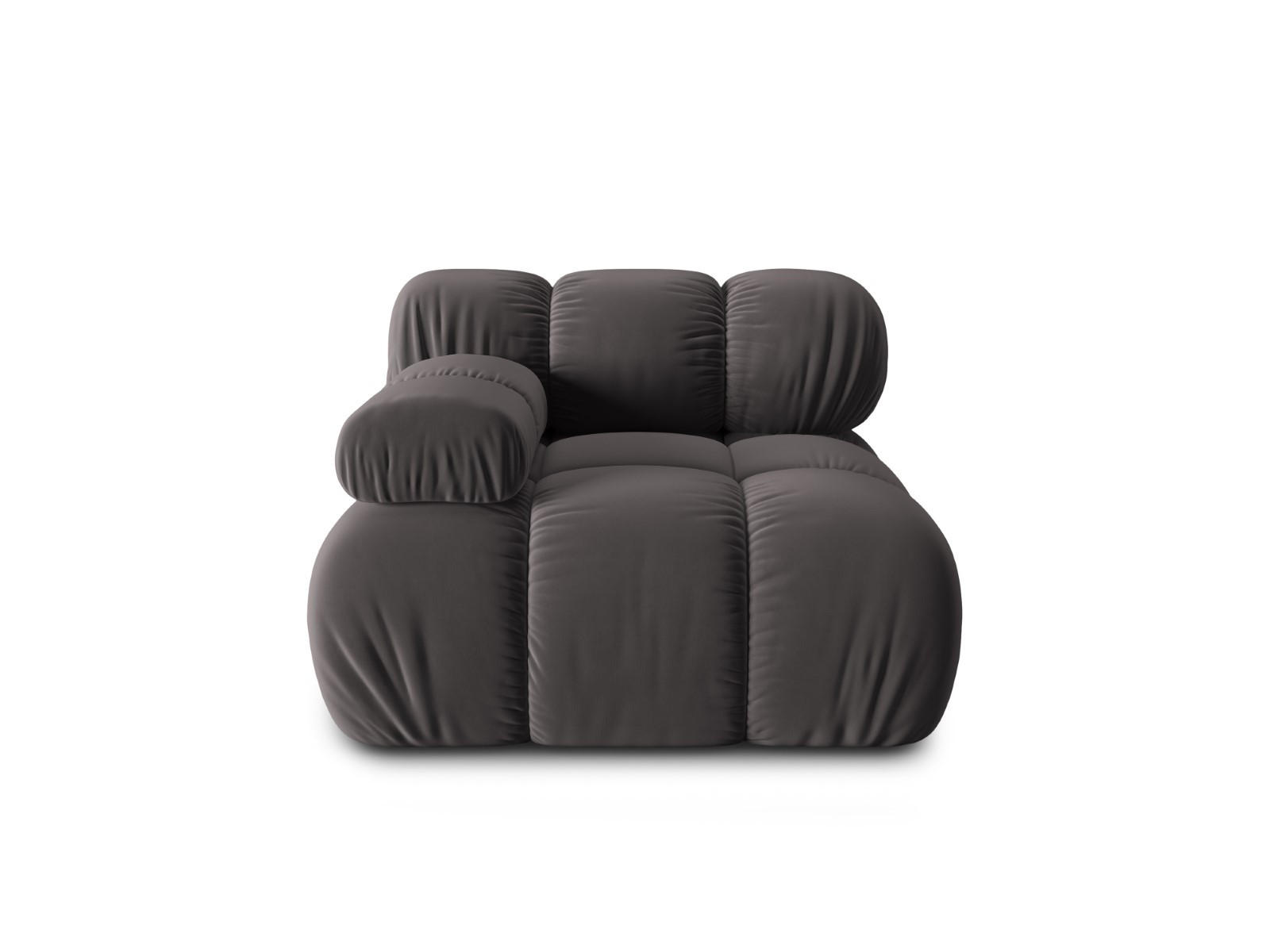 MODUL links Bellis aus Samt Stahl - Edelstahlfarben, Textil (94/70/94cm) - Micadoni