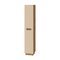 BADSCHRANK Lotta Eiche/Kaschmir mit Kachelstruktur 33 x 186 cm mit 2 Türen - Kaschmir/Eichefarben, Holzwerkstoff (33/186/35cm) - Vicco