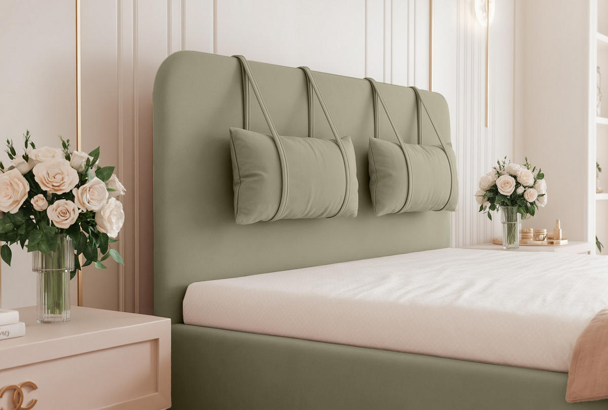 POLSTERBETT Rexal 200x200 cm, Olive - Olivgrün, Textil (200/200cm) - Fedve