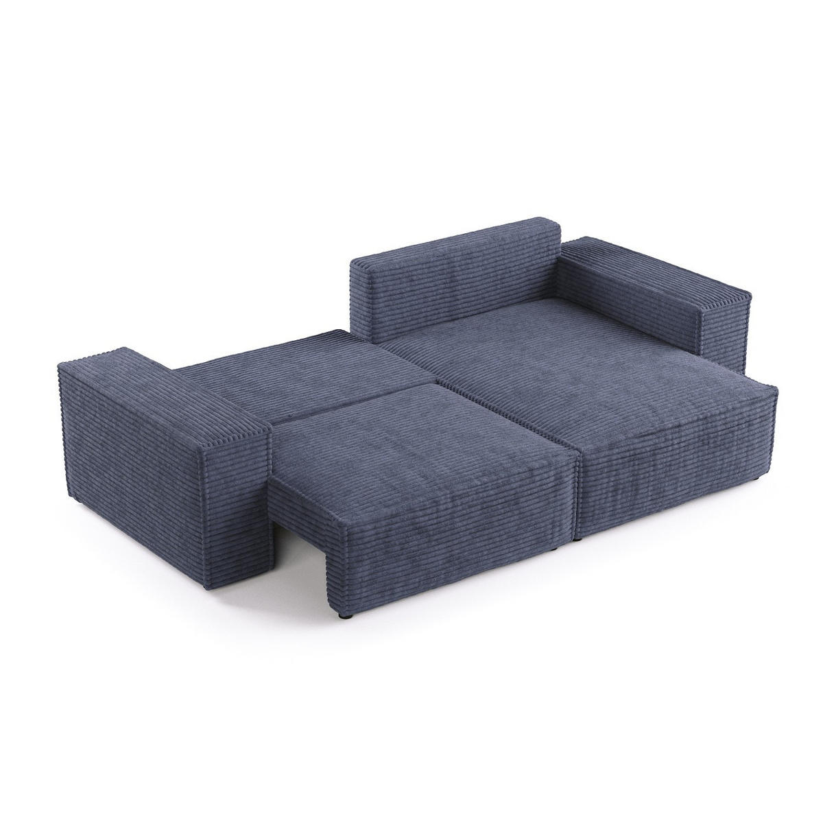 ROHOVÁ SEDAČKA SENSO, textil, Námořnická modrá - černá/tmavě modrá, dřevo/kompozitní dřevo (255/148cm) - AltaBeds