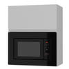 MIKROWELLENUMBAUSCHRANK Avellino W2MK/60 weiß Acryl matt / Grau 60 / 32,5 / 72cm - Weiß/Grau, Holz/Holzwerkstoff (60/72/32.5cm) - Feldmann-Wohnen