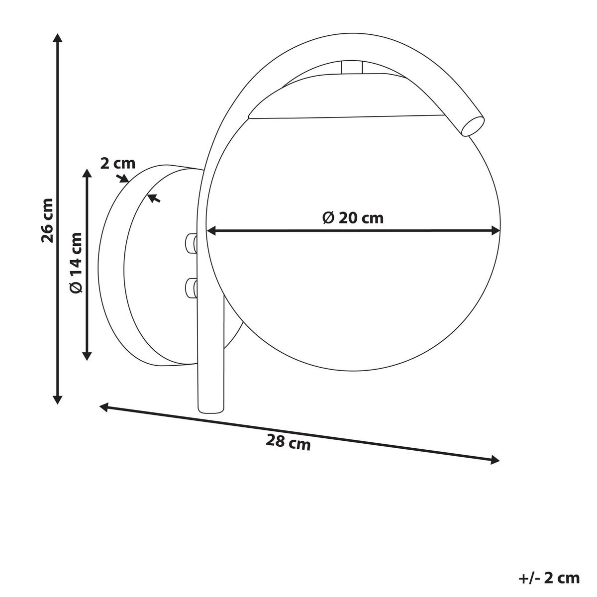 AUSSENWANDLEUCHTE Schwarz Kulsi - Schwarz, Metall (20/26/28cm) - Beliani