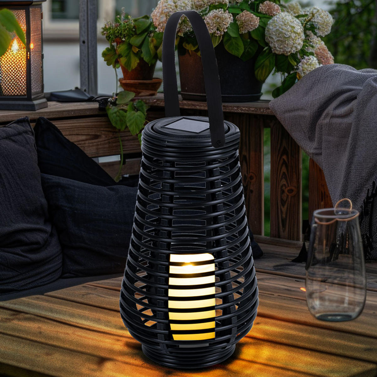 LED AUSSENLEUCHTE Solarlampe Schwarz - Schwarz, Kunststoff (18/26/18cm)