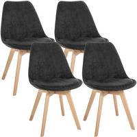 STUHL 4 Cord Anthrazit - Eukalyptusholzfarben/Anthrazit, Holz/Textil (49/83/50cm) - CLP
