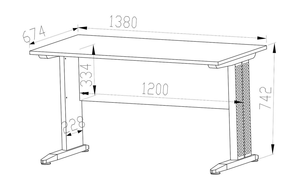 SCHREIBTISCH MIT TASTATURAUSZUG Optima Sonoma Eiche hell 138 / 100 / 76cm - Braun, Holz/Holzwerkstoff (68/138/76cm) - Feldmann-Wohnen