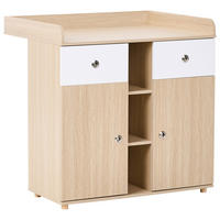 WICKELKOMMODE DELISLE Hellbraun - Hellbraun, Holzwerkstoff (90/90/69cm) - Beliani