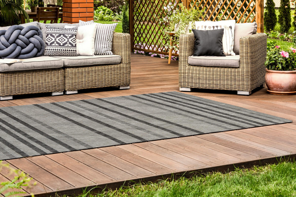 OUTDOOR-TEPPICH Terrace Hellgrau/Beige 80x150 cm - Multicolor, Textil (80/150cm) - Vercai Rugs