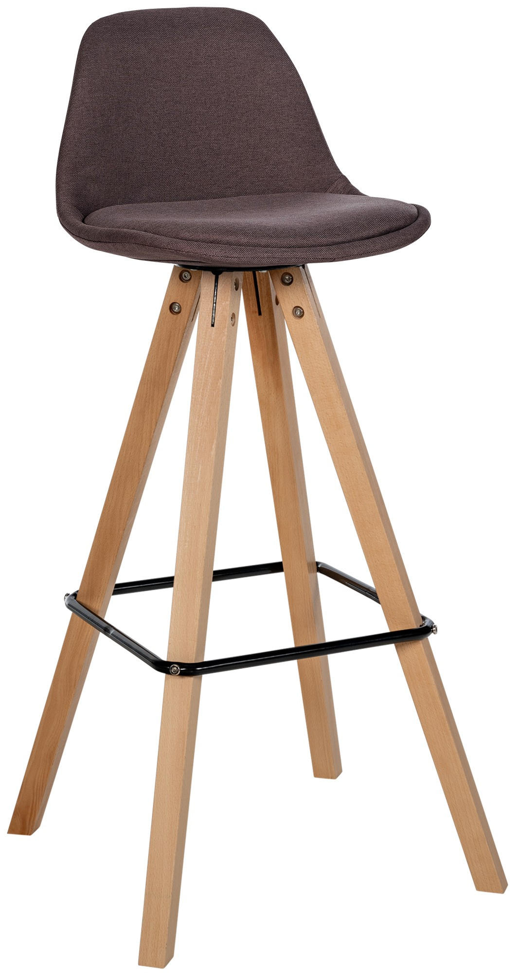 BARHOCKER PALMA Braun Stoff Braun - Braun, Holz/Textil (38/99/44cm) - DELUKE