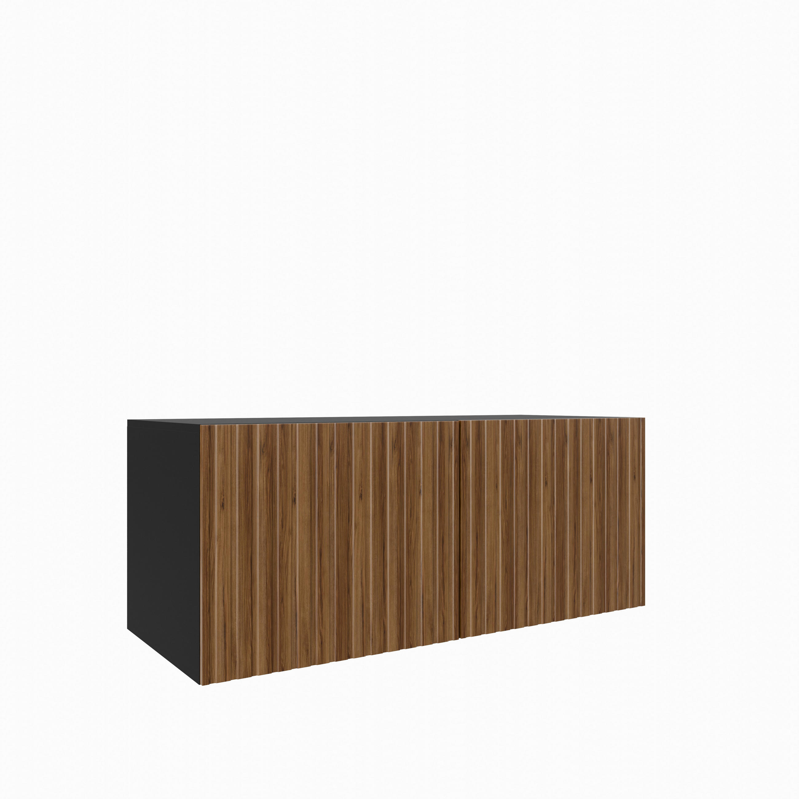 TV-SCHRANK Mio 100 cm, zweitürig, schwarz, catania - Schwarz/Braun, Kunststoff (100/40/41cm) - Margaret Hadas24