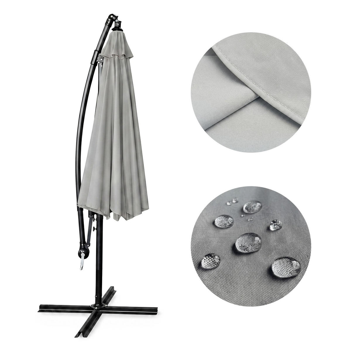 SONNENSCHRIM Grau 245/300 cm - Schwarz/Grau, Metall (300/300cm) - Akord