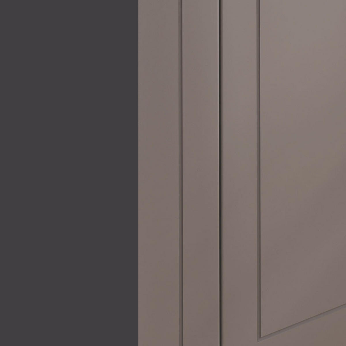 KÜCHENZEILE Kvantum Lava / Beige Matt 240 / 51,6 / 207cm (REJS Vollauszug) - Dunkelgrau/Beige, Holzwerkstoff/Metall (240/207/51.6cm) - Feldmann-Wohnen