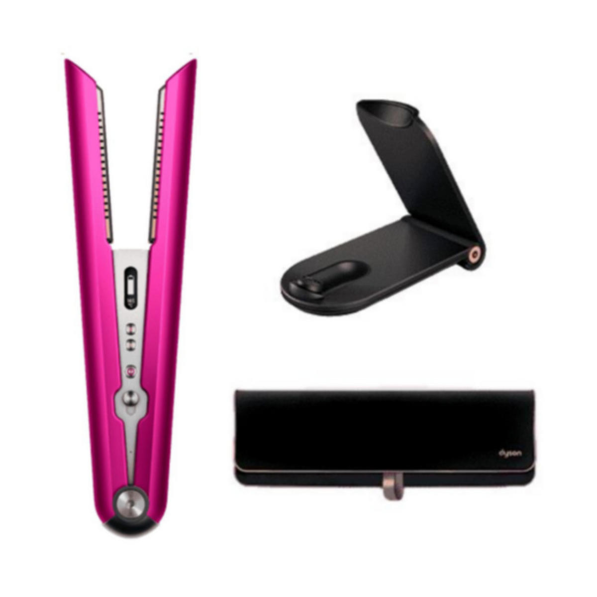 HAARGLÄTTER Corrale Fuchsia Nickel Kabellos, Glätteisen, Stylinggerät, Haarglätter, OLED Display, Ladestation, Reise Haarglätter, Lockenstyler, Beauty - Pink, Kunststoff/Metall (4.1/4.5/29.2cm) - Dyson