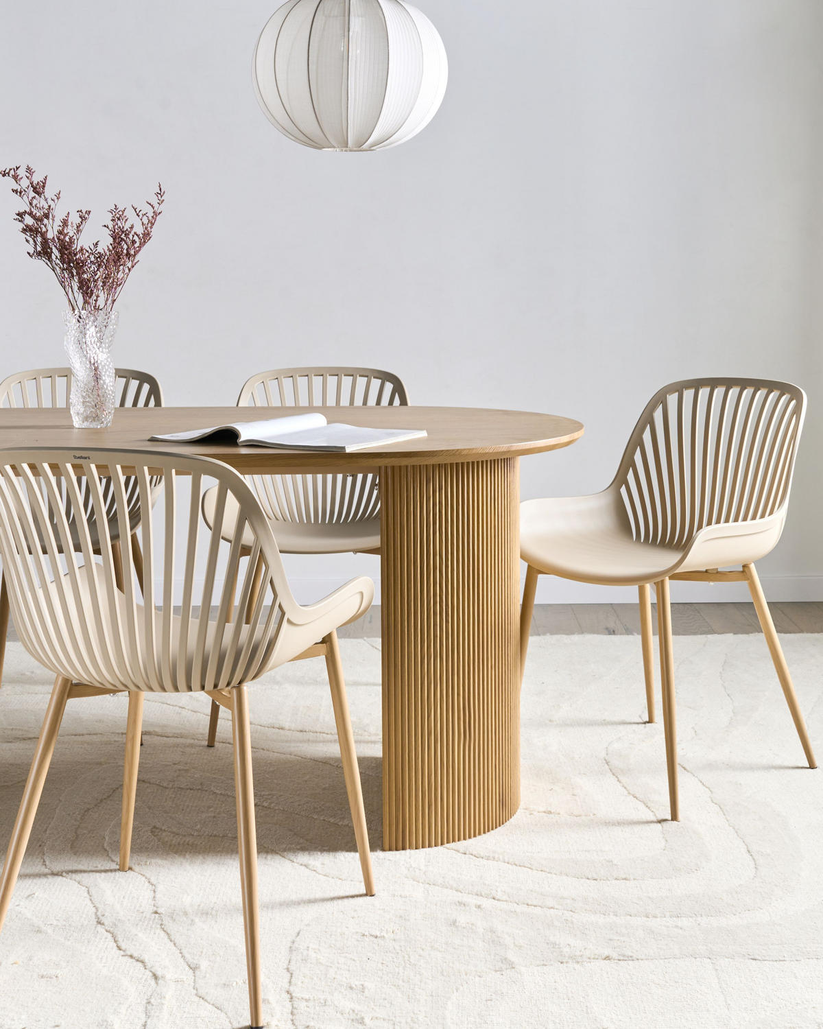 ESSZIMMERSTUHL 4er Set Beige Kleve - Hellbraun/Beige, Kunststoff (49/82/57cm) - Beliani