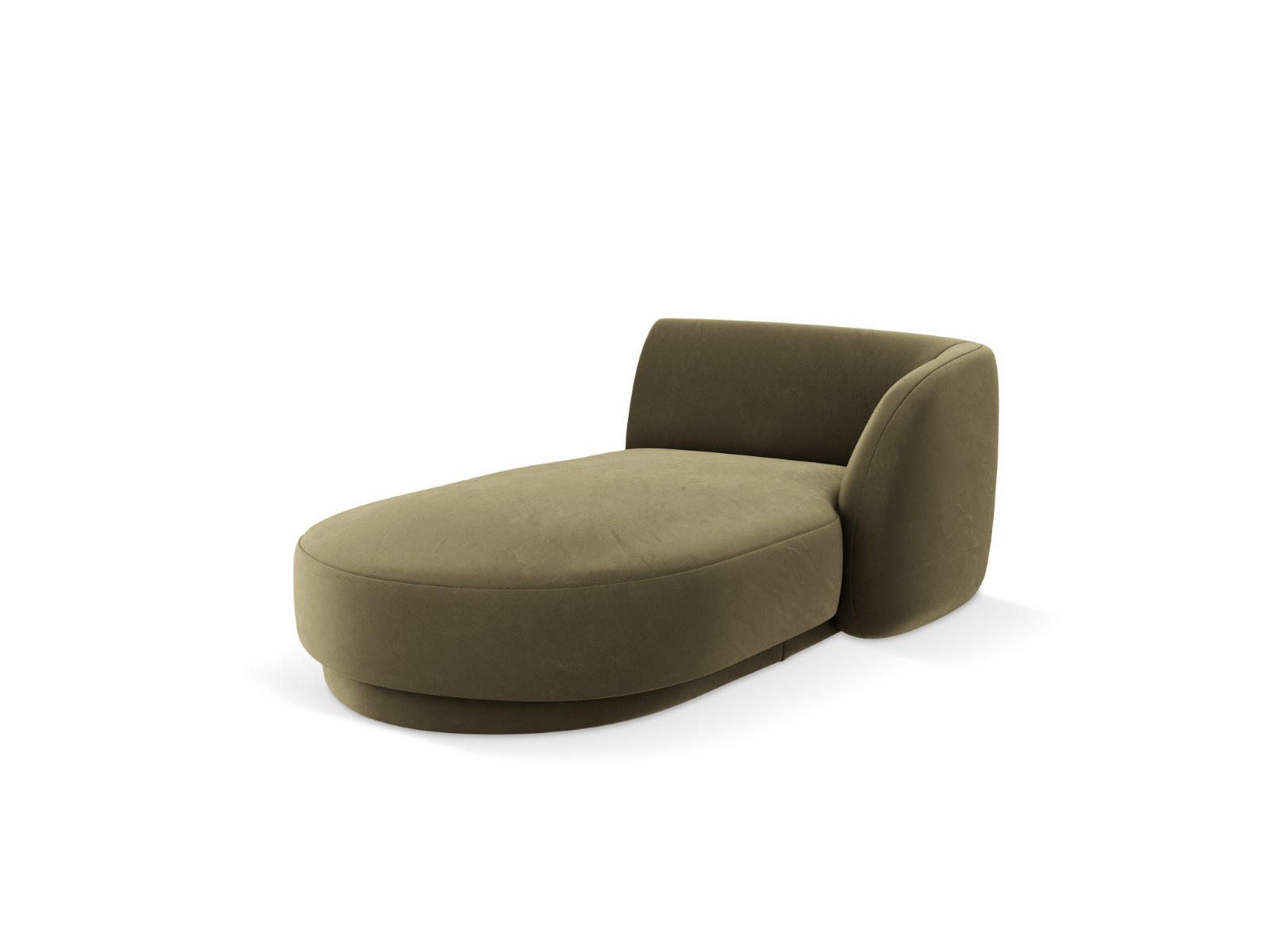 CHAISELONGUE rechts Miley aus Samt grün - Grün, Textil (90/70/156cm) - Micadoni