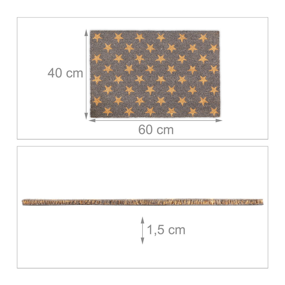 FUßMATTE - Dunkelbraun, Kunststoff/Textil (60/40cm) - Relaxdays